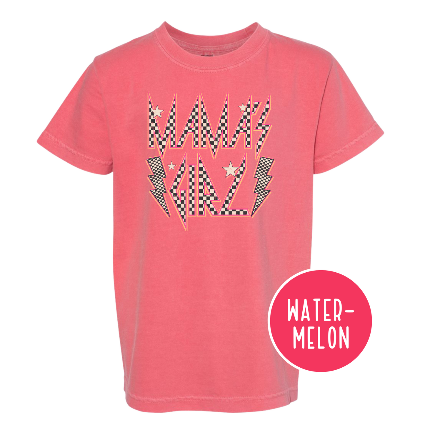 Mama’s Girl Pink Check (Mommy&Me Option) Youth and Adult Graphic Tee