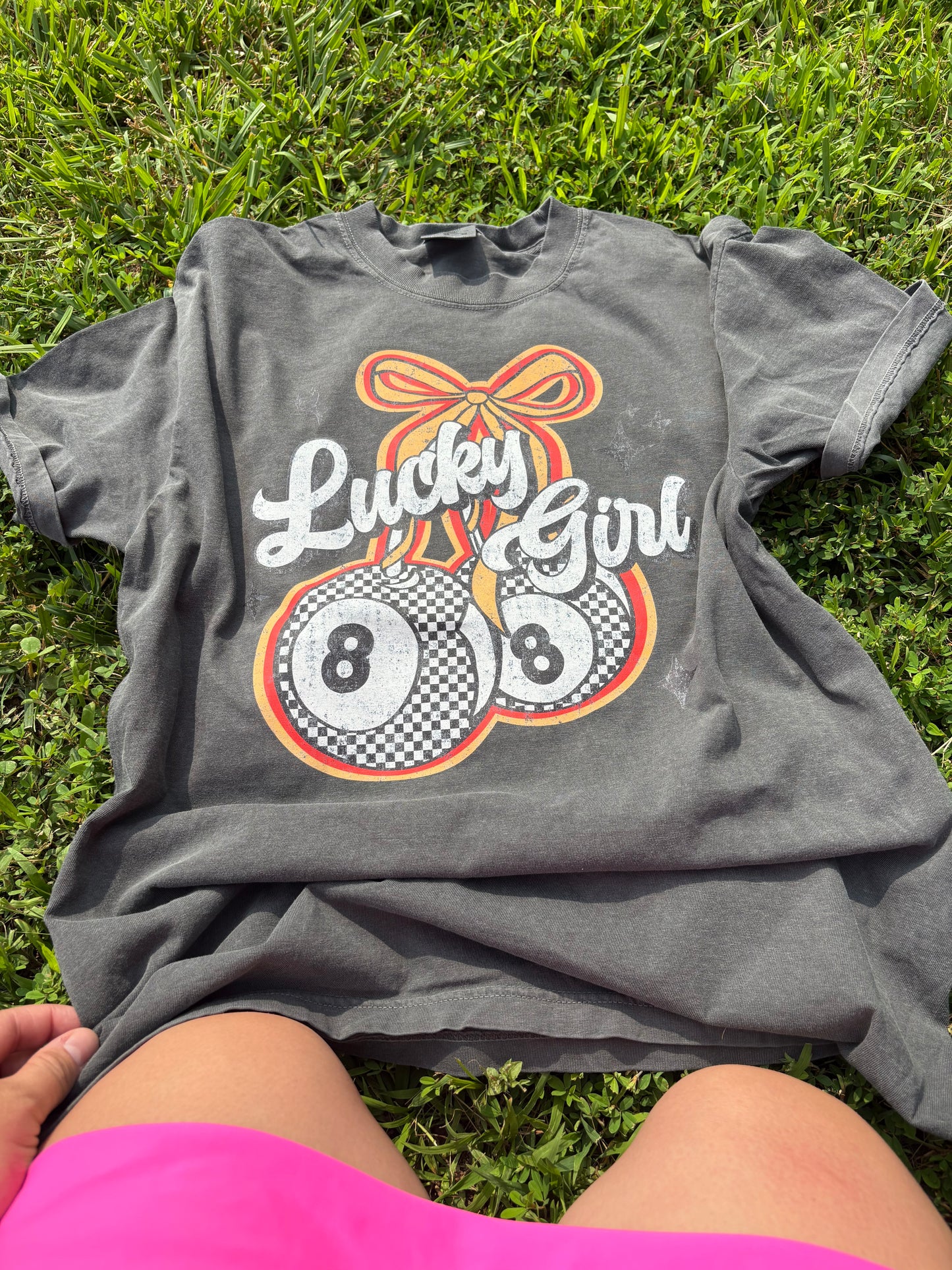 Lucky Girl Vintage 8ball Cotton Graphic Tee