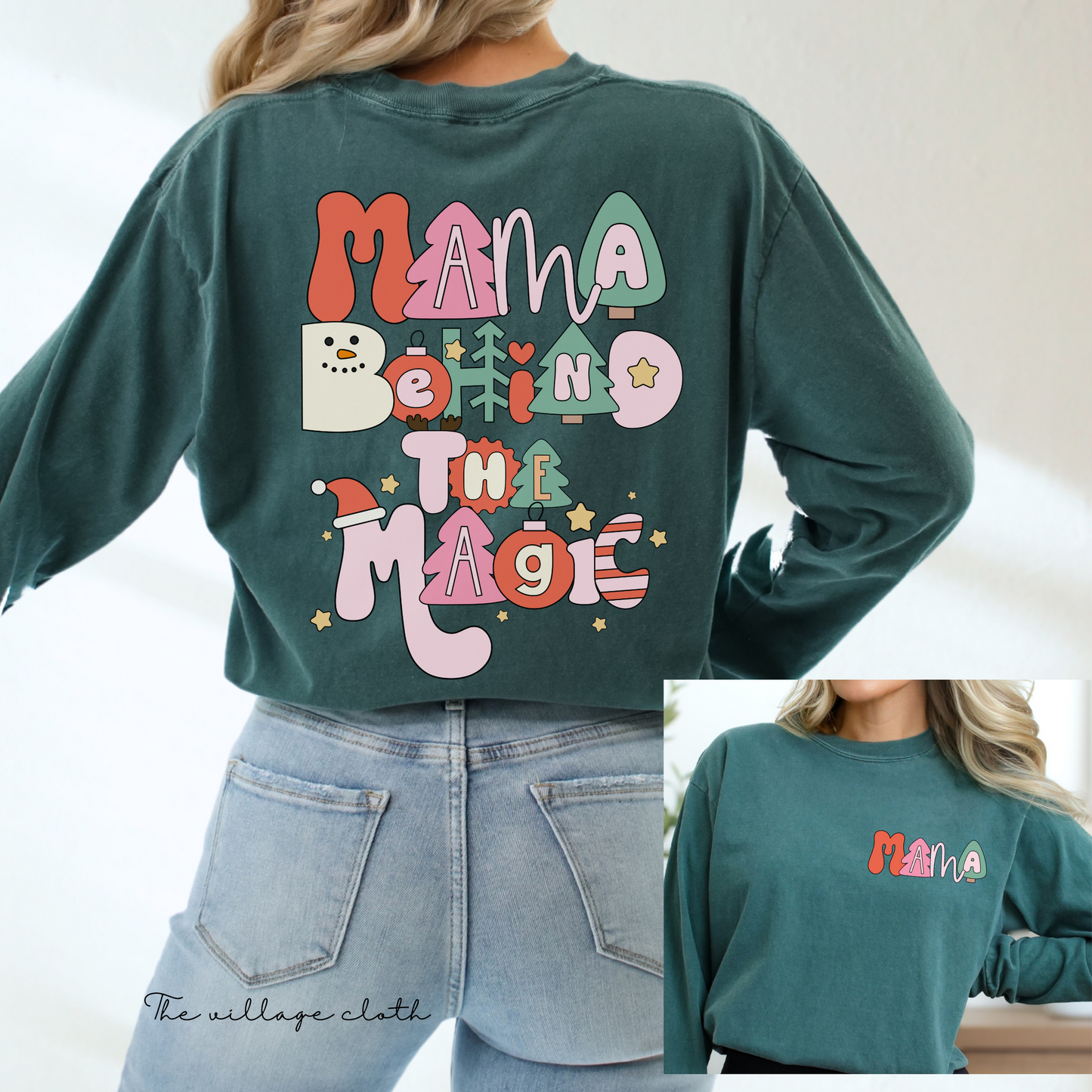 Mama Behind The Magic Long Sleeve Graphic Tee