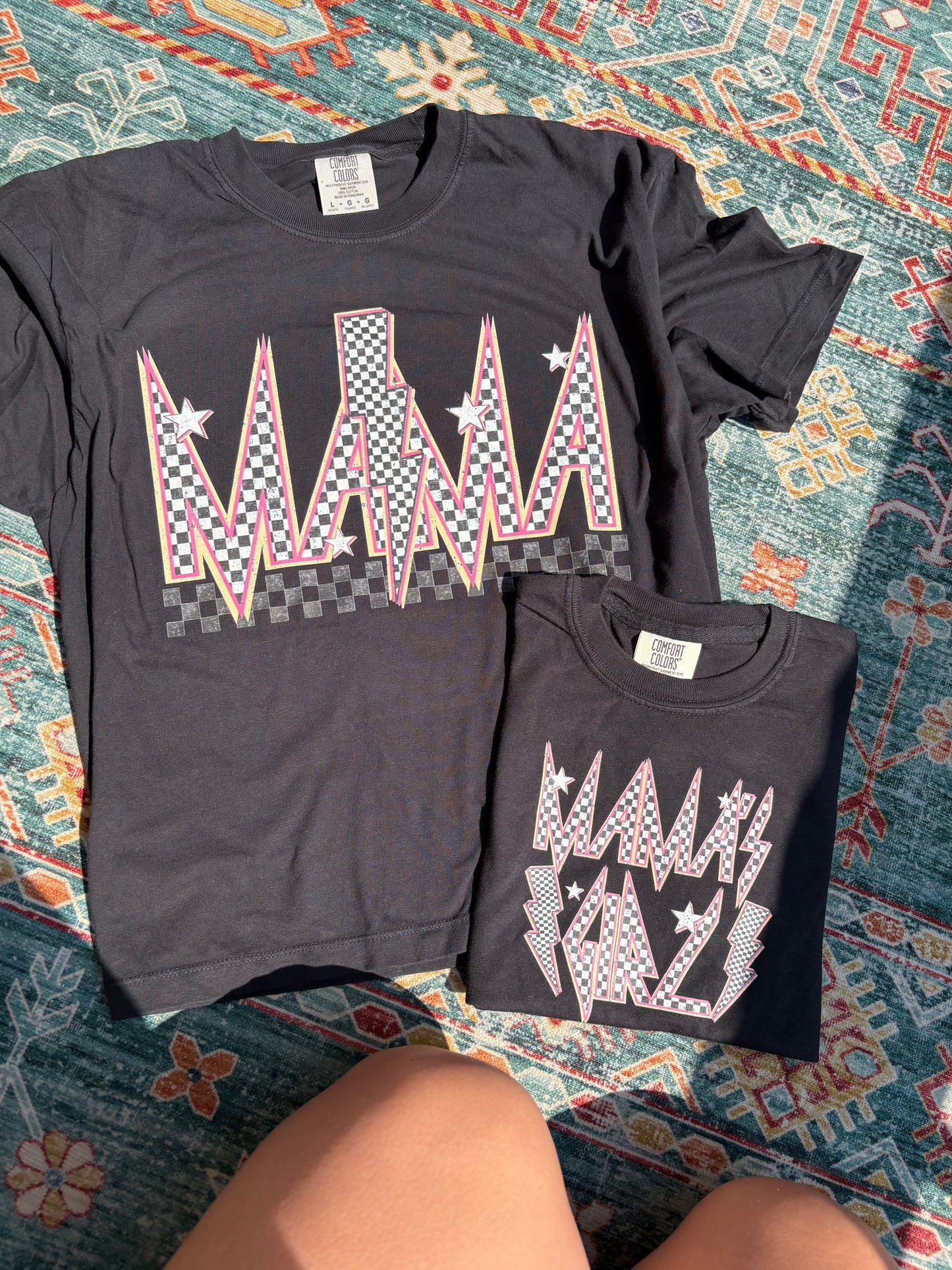 Mama’s Girl Pink Check (Mommy&Me Option) Youth and Adult Graphic Tee