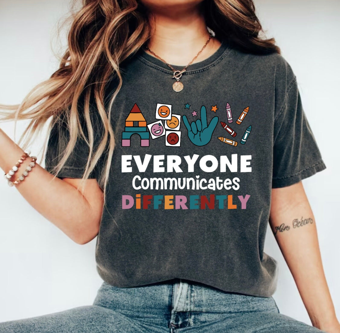 Everyone Communicates Differently Cotton Graphic Tee