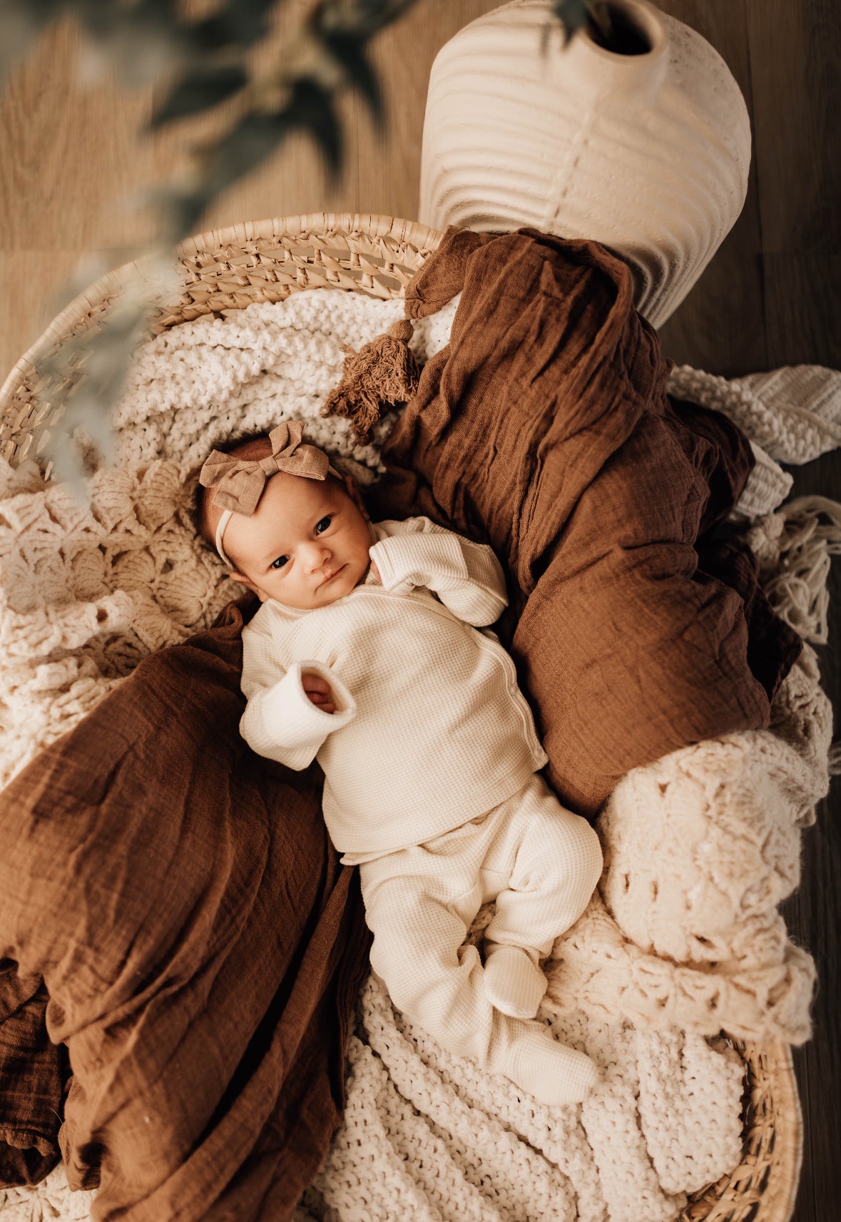 Sweet Cream Organic Waffle Knit Two Piece Infant Lounge