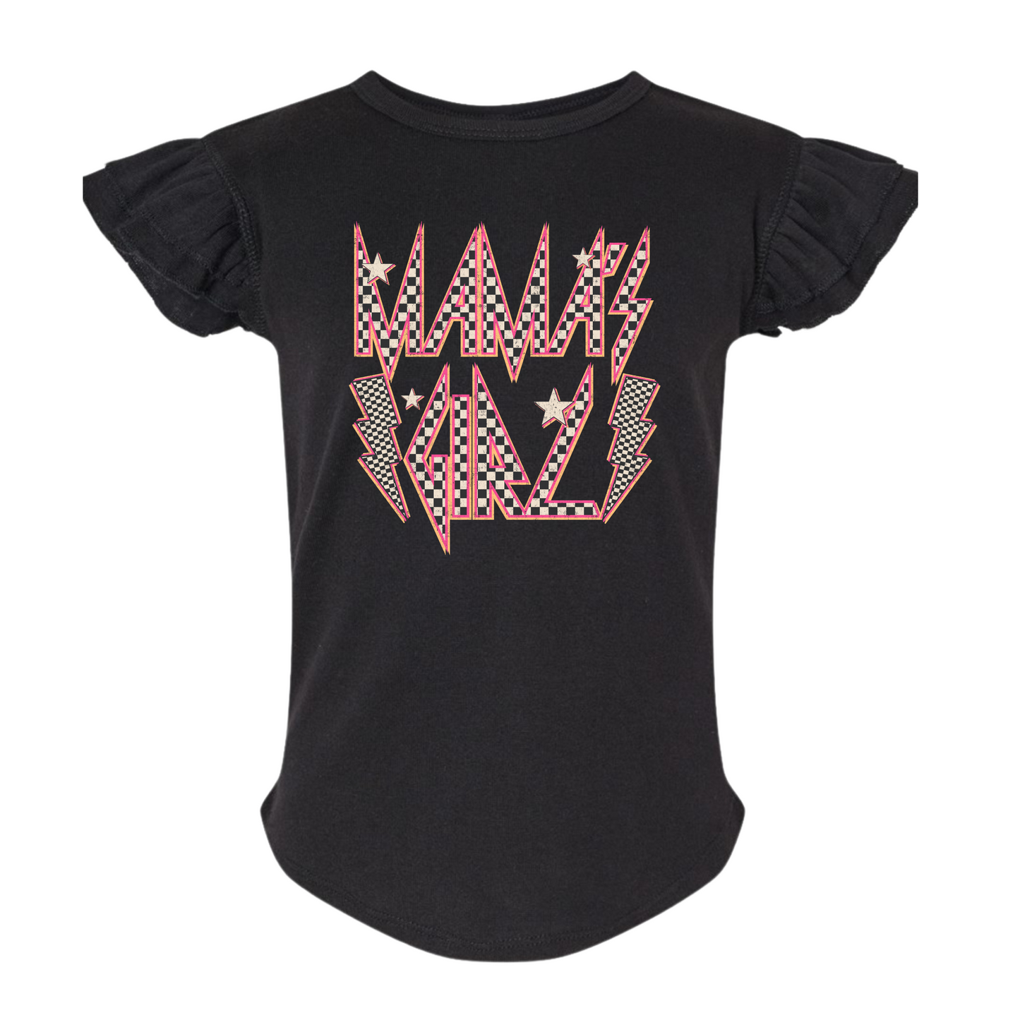 Mama’s Girl Pink Check (Mommy&Me Option) Infant and Toddler Tee