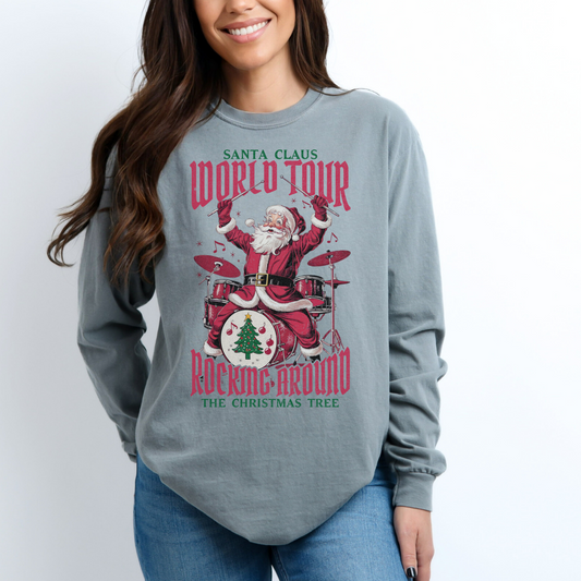 Santa Claus World Tour Christmas Long Sleeve Tee