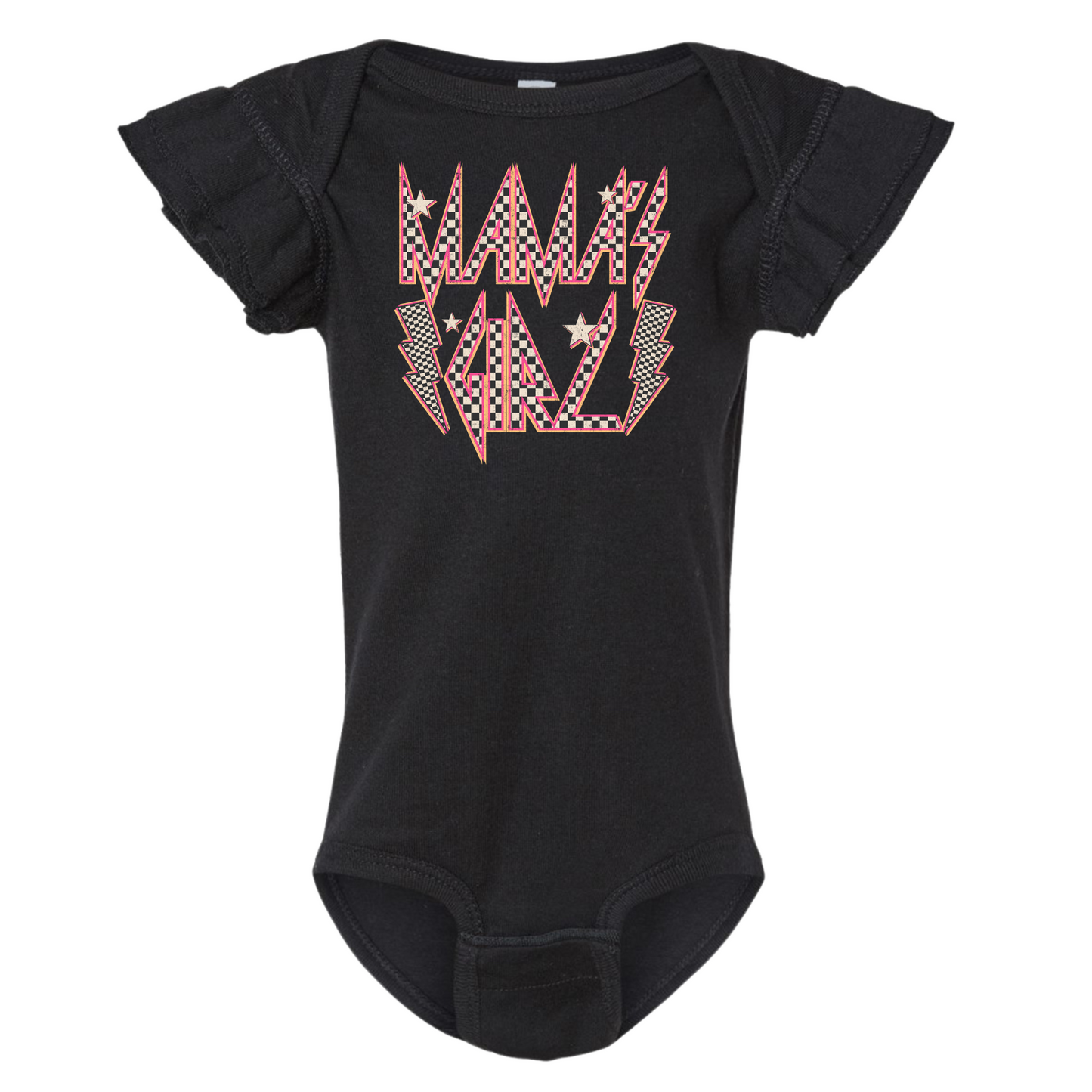 Mama’s Girl Pink Check (Mommy&Me Option) Infant and Toddler Tee
