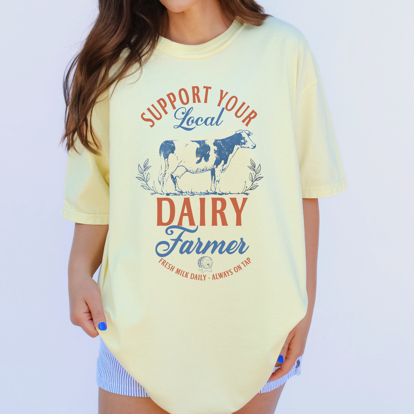 Support Your Local Dairy Farmer Cotton Graphic Tee