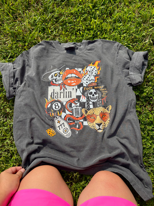 Western Collage Vintage Cotton Graphic Tee