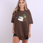 Patchwork Duck Cotton Graphic Tee (Faux Embroidery)
