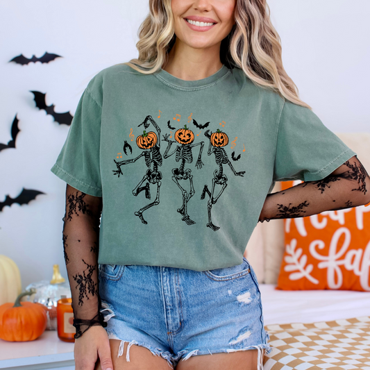 Dancing Skeletons Cotton Graphic Tee
