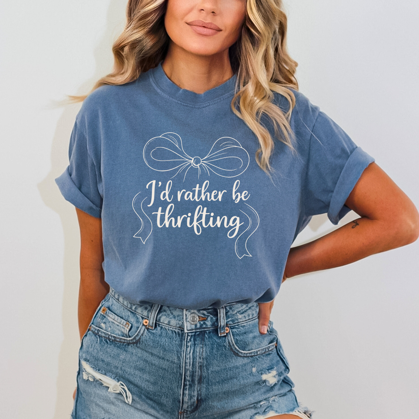 I’d Rather Be Thrifting Cotton Graphic Tee