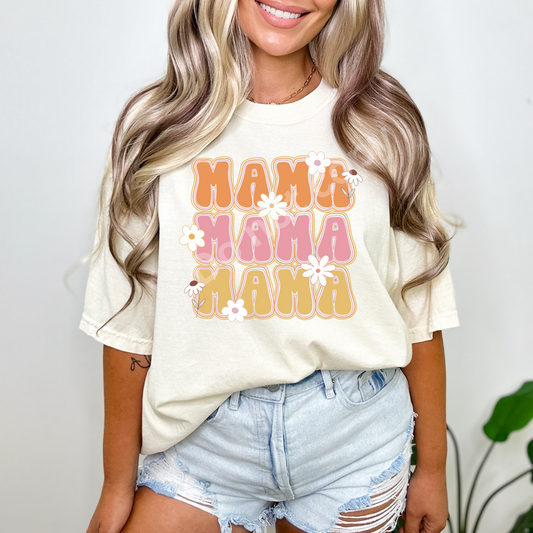 Mama Hippie Floral Cotton Graphic Tee