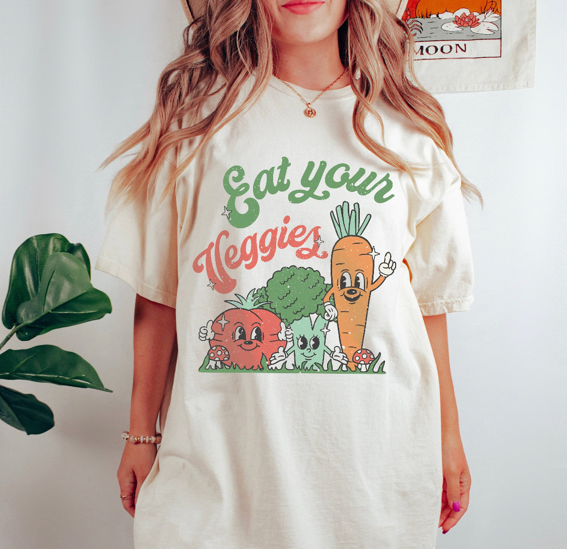 “Eat Your Veggies” Cotton Graphic Tee